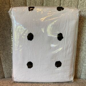 POTTERY BARN TEEN Tufted Dot Blackout Curtain 52 x 84” Black White (1) Panel